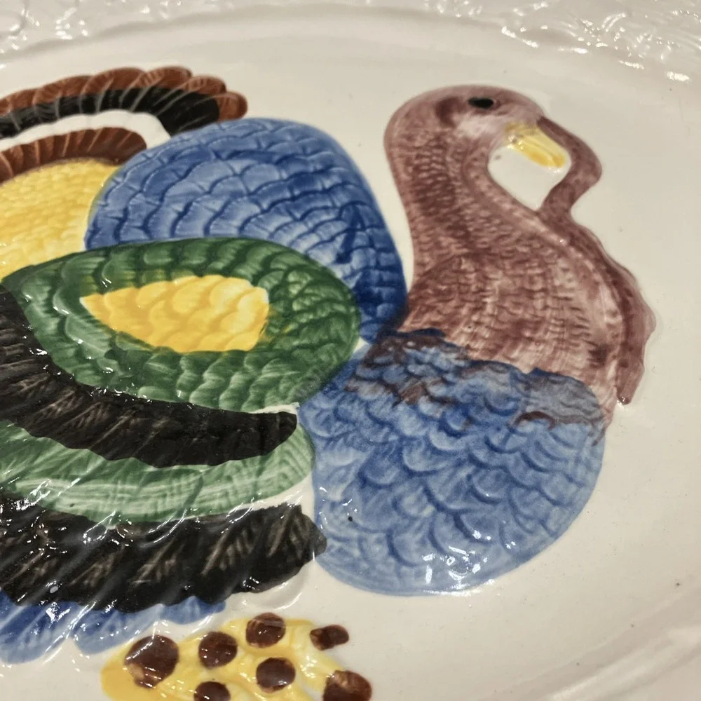 Vintage California Pottery Turkey Platter 18